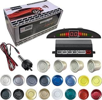 Parking Sensor Kit Backup Sensor Kit Reverse Sensor for Car 18 Color Options for Probes Adjustable Alarm Volume Professional Sensore de Reversa para Carro Safe Driving Assistant(Silver
