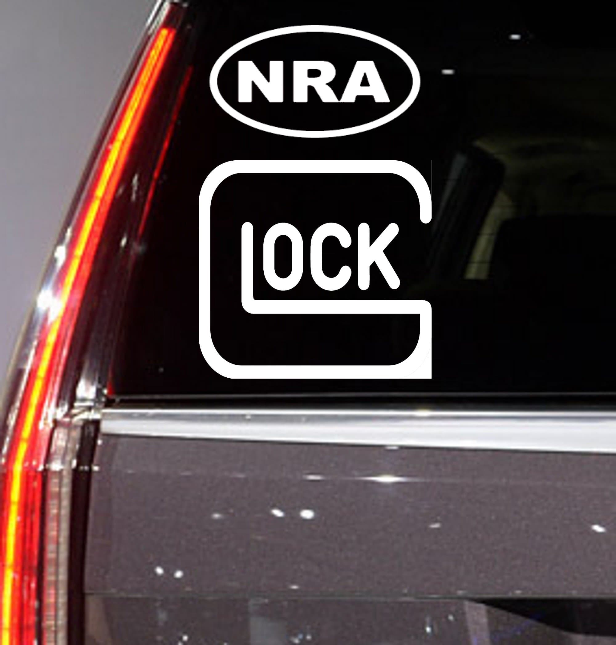 Auto Sticker - Auto Decal - Glock Firearms and NRA- Combo - Bundle - Auto Window Sticker Decal for Car Truck SUV Motorcycle 5" Tall (color : white) (White 19)