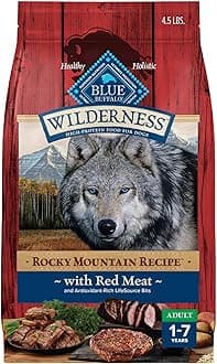 Blue Buffalo Wilderness Rocky Mountain Recipe High-Protein Adult Dry Dog Food Wholesome Red Meat, 4.5 lb Bag