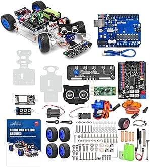 OSOYOO Robot Rc Smart Car DIY Kit for Arduino to Build for Adults, Teens with Servo Power Steering Motor, Wifi, Bluetooth, Code Programmable Compatible with Arduino UNO