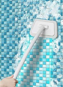 Bathtub Cleaner with Long Handle - Multifunctional Wall Tile and Floor Brush, Window Glass and Sponge Cleaner, Removable Bathtub Brush