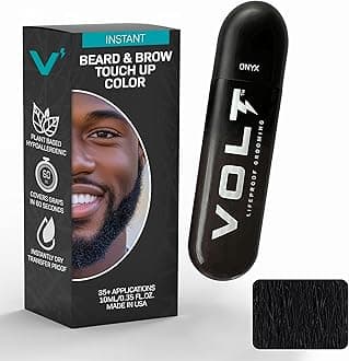 VOLT Grooming Temporary Instant Beard Color for Men, Quick Drying Plant-Based Brush On Beard, Hair, Mustache & Eyebrow Color, Safe for Sensitive Skin, Onyx Black, 1 Pack, Up to 35 Applications