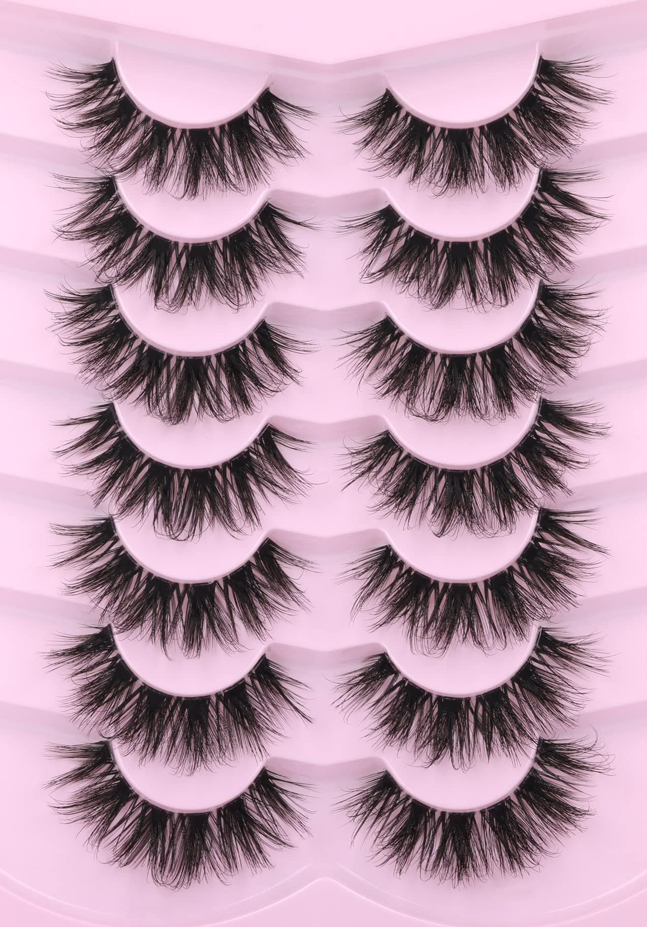 False Eyelashes Clear Band Lashes Fluffy 18mm Long Dramatic Invisible Wispy Lashes Fake Eye Lashes Pack by Kiromiro