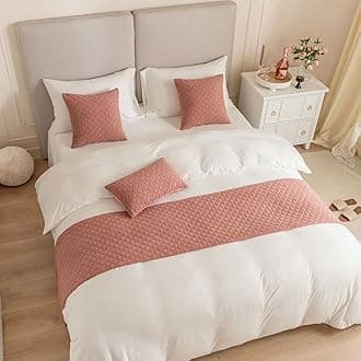 Bed Runner King Size,Pink Bed Runner For of Luxury Hotel Grade 210X45cm for 1.5m Bed
