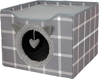 Kitty CityIndoor Cat Cube Furniture, Plaid Cube