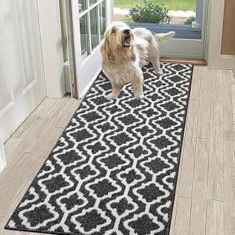 SHACOS Black Runner Rug 50 x 150 cm Non Slip Washable Hallway Hall Runners Narrow Rugs Entrance Runner Rug Carpet Runners for Hallway Entryway Kitchen