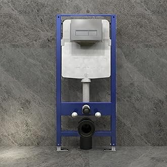 Bathroom Concealed 1140mm Height,100mm Depth Wall Hung Toilet Cistern Frame with Rectangular Sliver Flush Plate