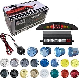 Parking Sensor Kit Backup Sensor Kit Reverse Sensor for Car 18 Color Options for Probes Adjustable Alarm Volume Professional Sensore de Reversa para Carro Safe Driving Assistant（Light Blue）