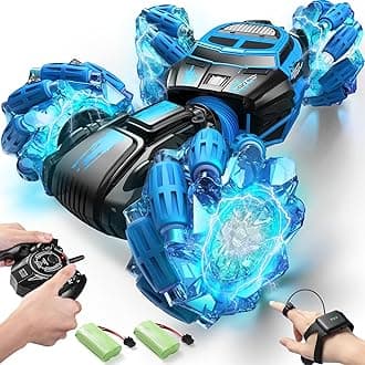 Gesture Sensing RC Stunt Car for Boys & Girls, 4WD Double-Sided Remote Control Car with LED Lights, 2.4GHz All-Terrain Drifting Toy, Birthday Ages 6–12