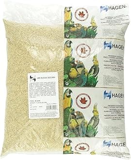 Hagen Parakeet/Budgie Staple White Millet Bird Seed Seed – Premium Blend, Nutritionally Balanced, Fortified with Vitamins & Minerals, Dust-Free Mix for Budgies, 25 lb Bag