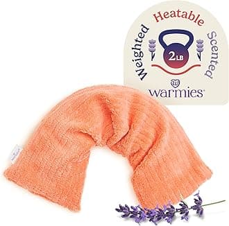 Hot-Pak, Microwavable Neck Wrap - Heating & Cooling Plush Pad for Calming Relaxation - Weighted & Heated Neck Warmer with Scented Lavender - Microwave Heat Pad for Aches & Pain - Coral