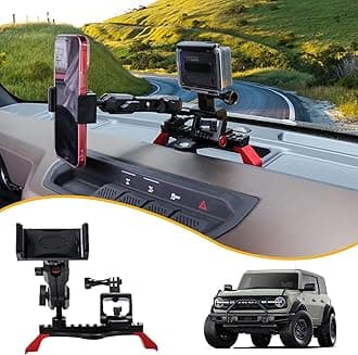 BESTAOO Dash Phone Holder and Camera Mount for Ford Bronco 2021 2022 2023 2024 2025 2 Door & 4 Door, Compatible with GoPro and Smart Phone (Slide Rail)