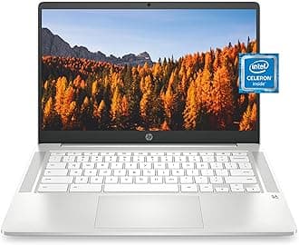 HP Chromebook 14 Laptop, Intel Celeron N4020, 4 GB RAM, 32 GB eMMC, 14” HD Micro-Edge Display, Chrome OS, Thin & Portable, 4K Graphics, Snow White Keyboard (14a-na0023nr, 2021, Ceramic White)