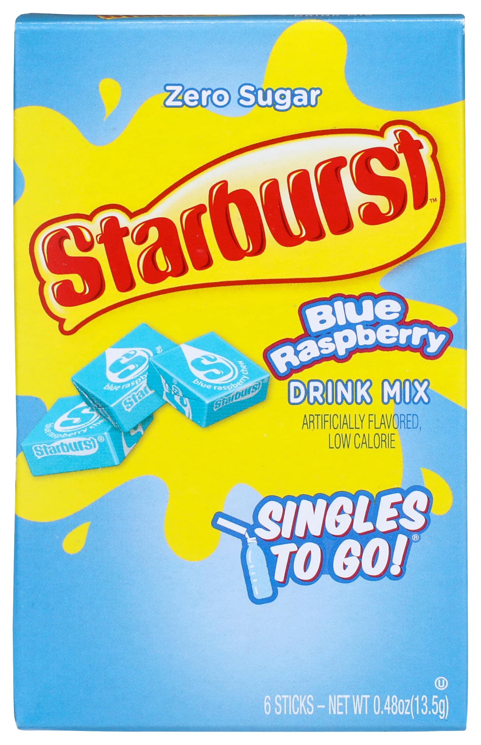 Starburst Zero Sugar Blue Raspberry Singles to Go Drink Mix 13.5g