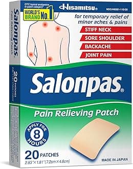 Pain Relieving Patch, 20 Count, for Back, Neck, Shoulder, Knee Pain and Muscle Soreness, 8 Hour Pain Relief