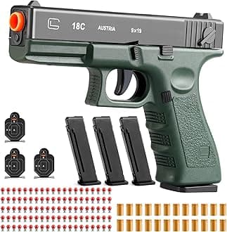 Soft Bullet Toy Gun - Semi-Automatic Handgun with Shell Ejection and Auto Rebound,Gun Toy for Teen Boys,Tactical Target Shooting Game
