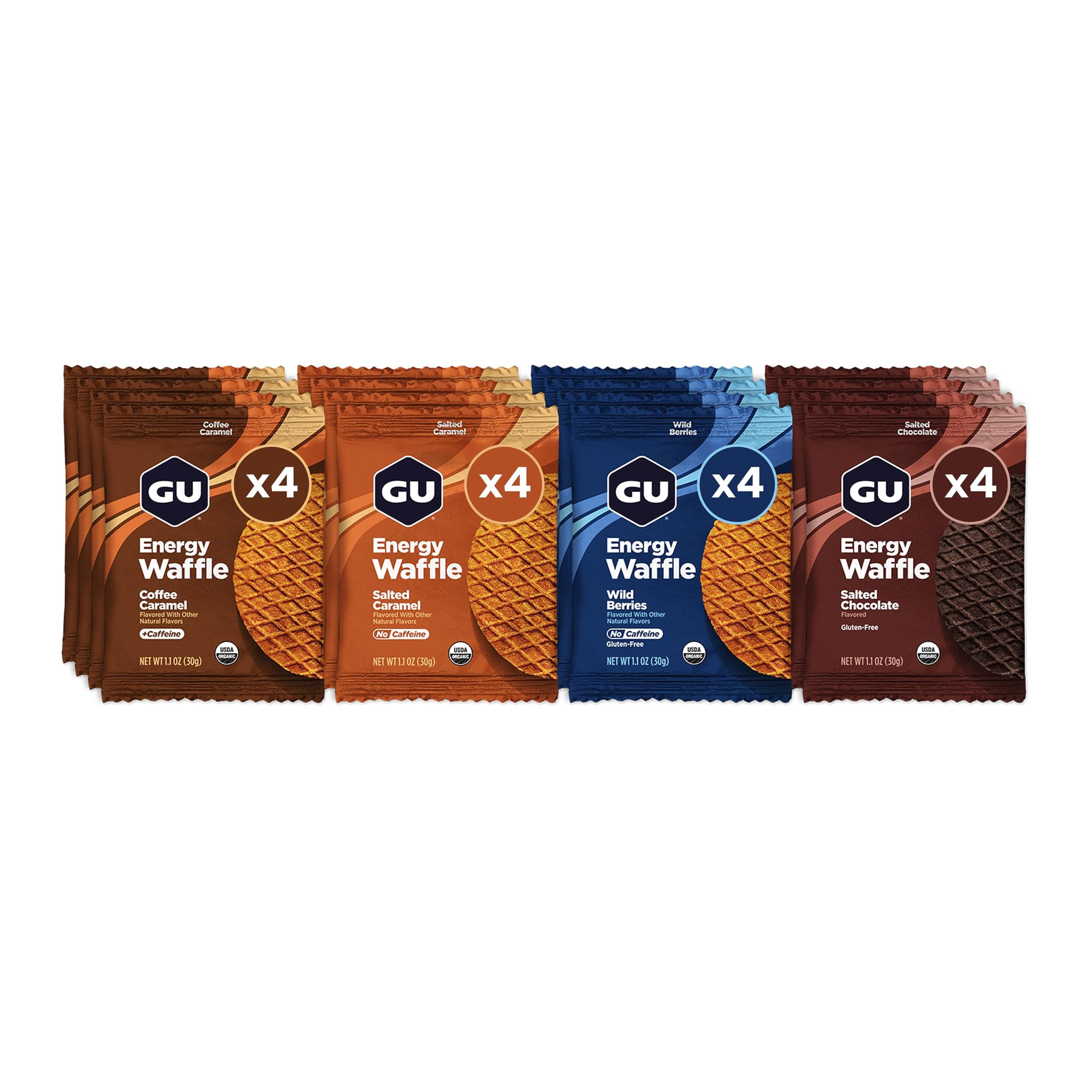 Stroopwafel Variety Pack Sports Nutrition Waffle, Caffeine Included, and Kosher Dairy, On-The-Go Energy for Any Workout, 16 Count