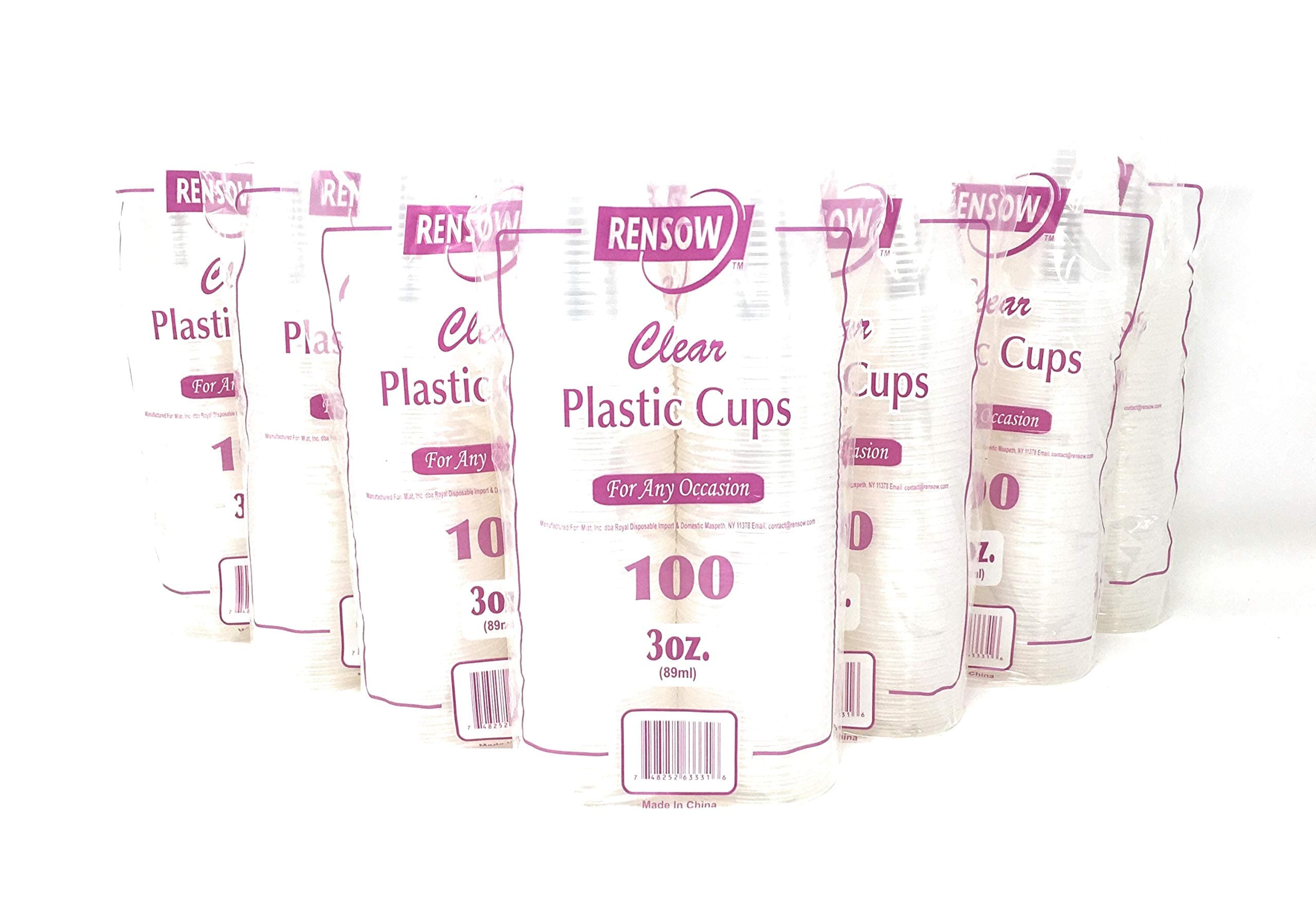 Rensow 3 Ounce Disposable Plastic Cups 1000 Count Pack