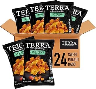 Sweet Potato Vegetable Chips - Gluten Free Snacks, No Salt Added, 1.2 Oz (Pack of 24)