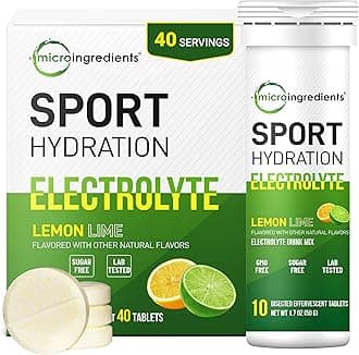 Fizzy Electrolyte Drink Tablets, 4 Pack (40 Bisected Pieces) | 160 Servings | No Sugar Electrolytes Powder Alternative | Daily Hydration with Sodium, Potassium & Magnesium | Natural Lemon Lime Flavor