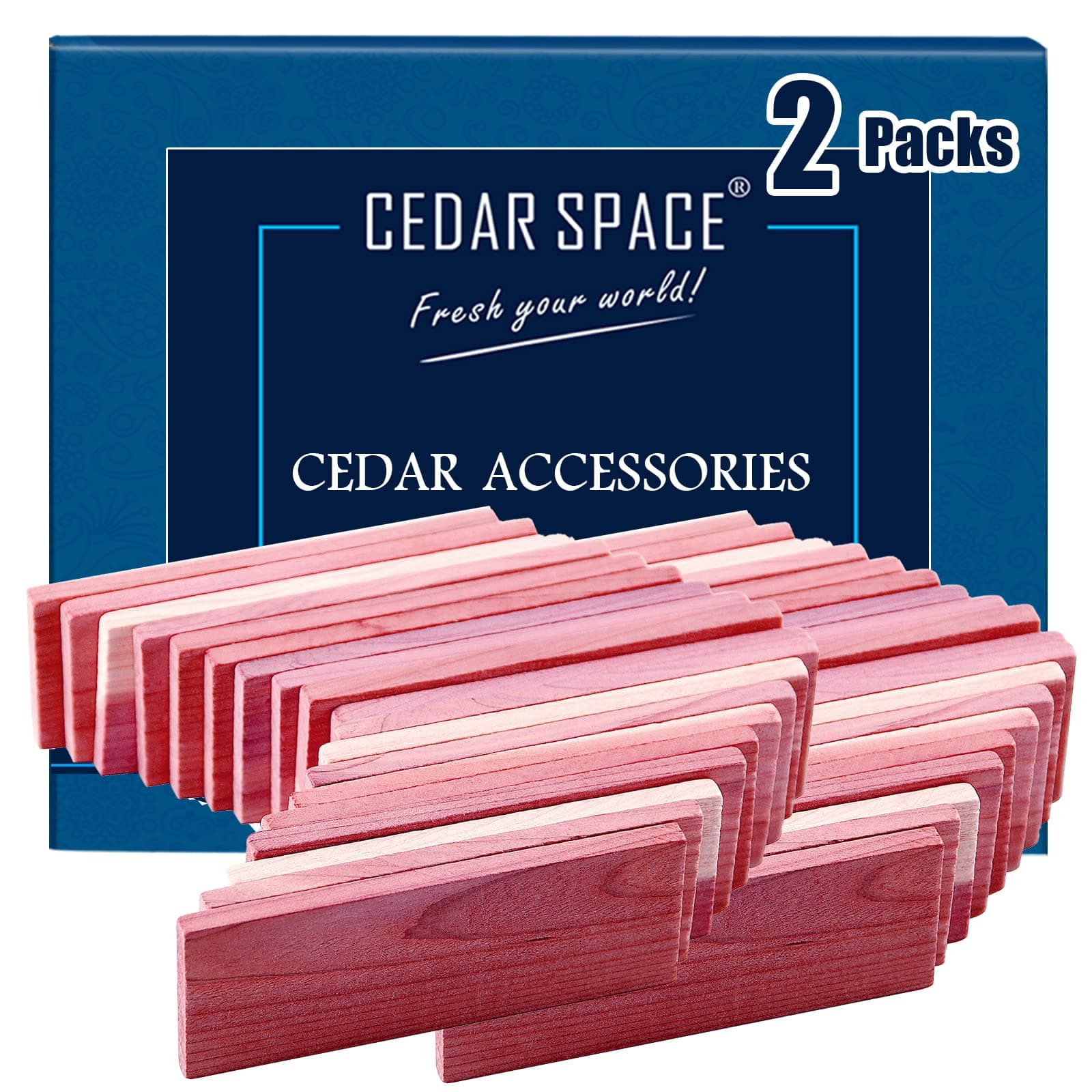 Cedar Space Cedar Blocks for Clothes Storage 16 Pcs, 2 Value Packs 100% Aromatic Red Ceder Blocks, Cedar Planks, Cedar Accessories for Closets Storage