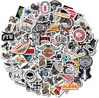 179 Pcs Motorcycle Stickers, Motorcycle Brand Stickers, Strong Adhesive & Waterproof Stickers for Adults, Small Stickers, Motorcycle Gifts for Men Vinyl Stickers
