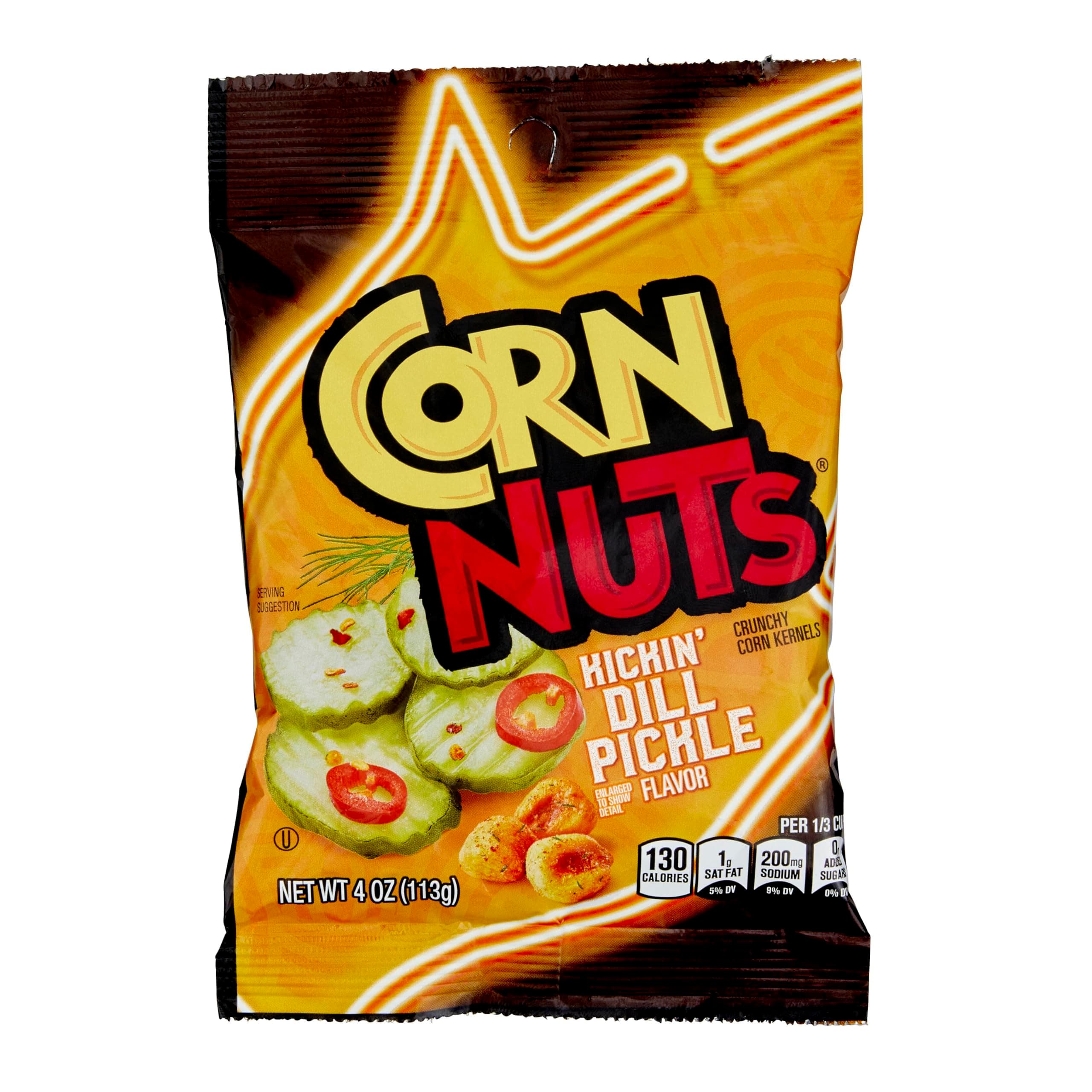 CORN NUTS Kickin' Dill Pickle Flavored Corn Kernels, Crunchy Corn Snacks, Snack Box, Variety Packs Food for Adults, 4 oz (Pack of 12)