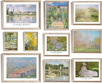 Uniro Claude Monet Eclectic Wall Art, Monet Poster, Monet Prints for Wall Decor, Vintage Monet Impressionist Paintings, Classic Monet Artwork Famous Art Prints, Eclectic Home Decor Monet Water Lilies Exhibition Poster for Room Aesthetic, Monet Gallery Art Maximalist Decor - UNFRAMED