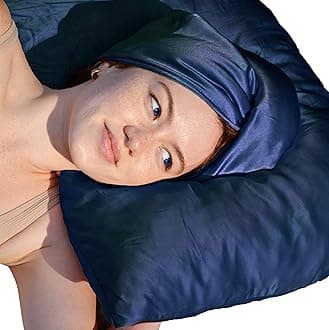 Cool Mom's Closet Navy Silk Hair Wrap | Bamboo Viscose Head Towel Tshirt for Hair Plopping Black Wrap Plopping Curly Hair Overnight Sleeper Hair Wrap for Sleeping Sustainable Handmade