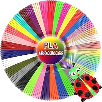 36 Colors 3D Pen Filament 1.75mm PLA, 360 Feet Total, Compatible with Most 1.75mm 3D Pens