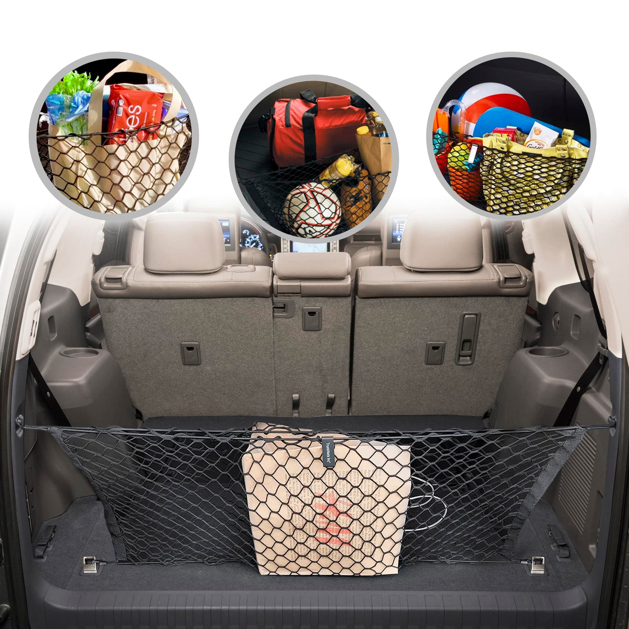 Envelope Style Automotive Elastic Trunk Mesh Cargo Net for Lexus GX460 2010-2023 - Premium Trunk Organizers and Storage - Luggage Net for SUV