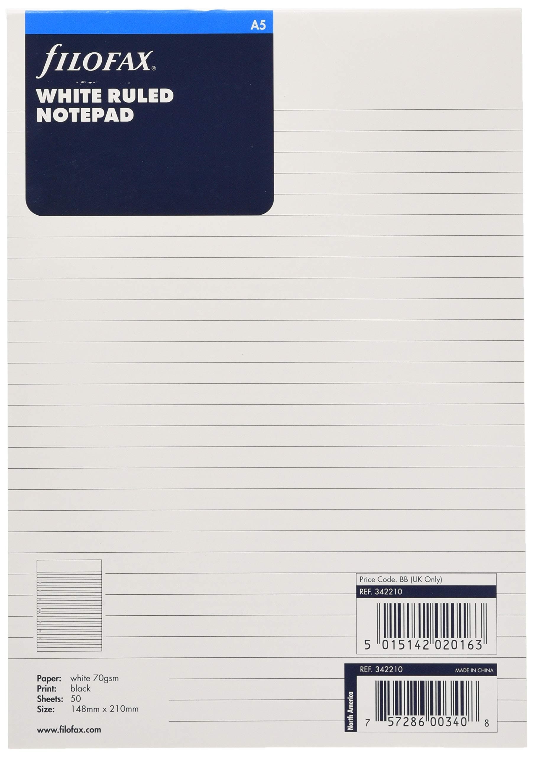 A5 Ruled Notepad - White