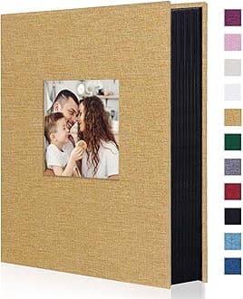 Artmag Photo Album 4x6 300 Large Capacity Linen Album Book Holds 300 Horizontal Photos for Family Wedding Anniversary (300 Pockets, Khaki)
