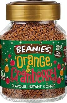 Beanies Flavour Orange & Cranberry Instant Flavoured Coffee, 300g (50g x 6Pack) - Bold & Adventurous Full-On Flavour, An Indulgent Sugar Free Taste Explosion - Low Calorie - Vegan & Gluten Free