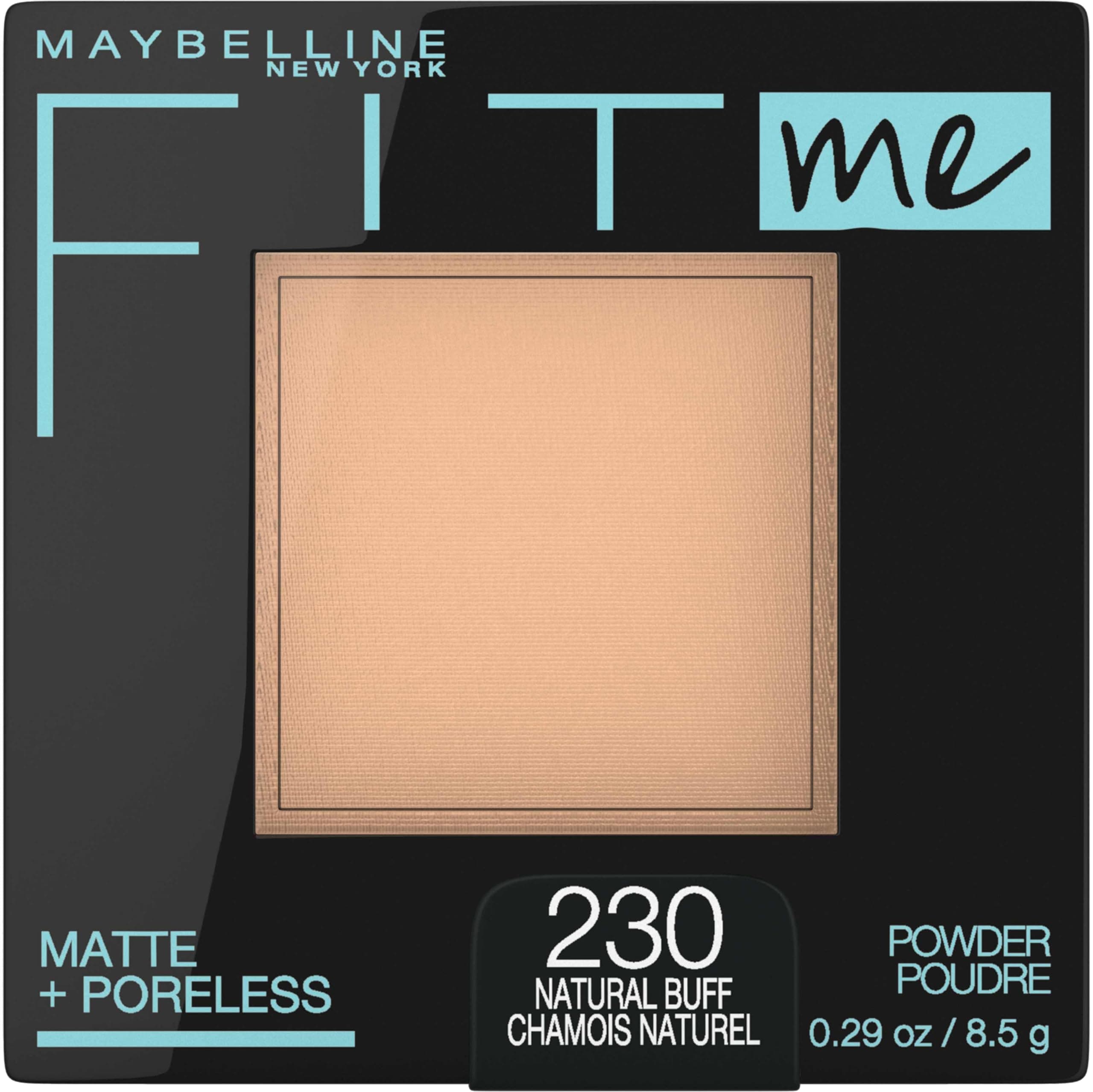 Maybelline Fit Me Matte + Poreless Pressed Face Powder Makeup, Natural Buff, 1 Count