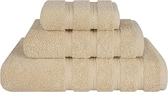 Premium, Luxurious & Complete Set of 3 Piece Towel Set for Kitchen and Bathroom, Cotton for Maximum Softness and Absorbency by American Soft Linen, Sand Taupe