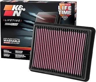 K&N High-Flow Original Lifetime Engine Air Filter: Increase Power: Premium, Washable: Compatible with 2012-2023 MAZDA: 3, 6, CX-5, CX-8, CX-9, 33-3024