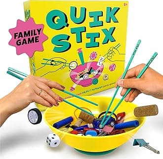 Quik Stix Skill Game, Fun Family Games for Kids and Adults, 7+ Year Olds, 2-8 Players, Party Board Games for Adults & Kids, Perfect for Indoor & Outdoor Game Night, for Children & Families