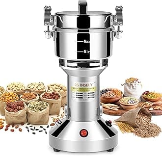 Grain Mill 150g, flour mill grinder for home, Electric Stainless Steel Grain Grinder for Wheat, Spices, coffee,Corn and Other Dry Food Grinders for Kitchen