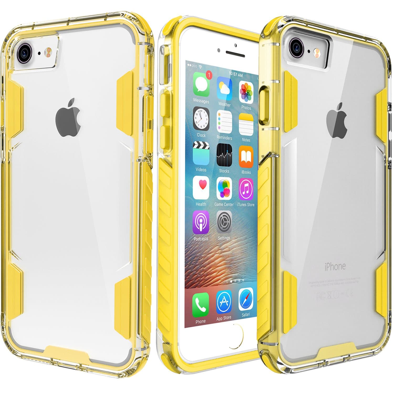 iPhone 8 Case,iPhone 7 Case,Zisure[Rock Sugar] Heavy Duty Crystal Hard Clear Case Durable Shatterproof Sport Phone Cover for iPhone 8 iPhone 7 4.7 inch (Yellow)
