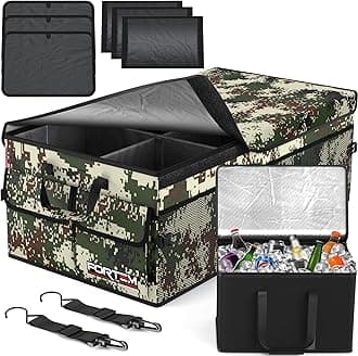 FORTEM Car Boot Organiser, Collapsible Multi Compartment SUV Organizer, Foldable Storage for Car Accessories for Women Men, 600D Oxford, Non Slip Bottom, Securing Straps, Soft Cover (105L)