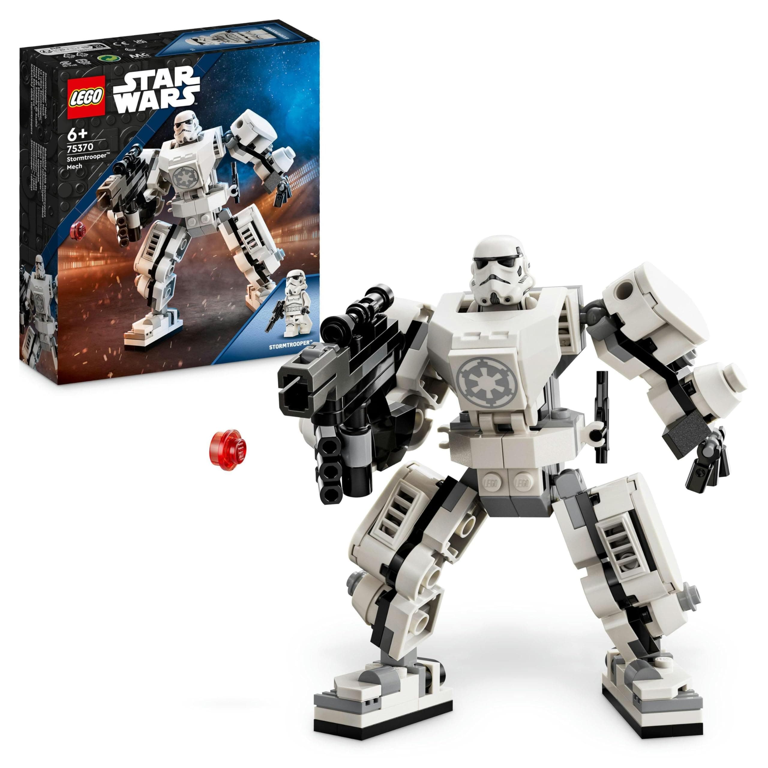 Star Wars Stormtrooper Mech Set, Buildable Action Figure Model with Jointed Parts, Minifigure Cockpit and Large Stud-Shooter, Collectible Toy for Kids Aged 6 and Up 75370