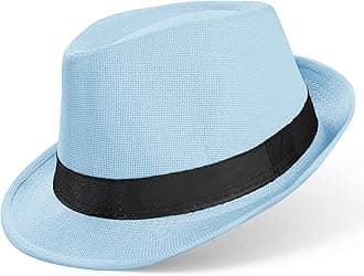 Straw Trilby Fedora Hat for Men-1920s Felt Panama Hat Short Brim Summer Cap with Ribbon