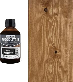 Littlefair's Wood Stain Water Based - 250 ml - Indoor Furniture Stain Light & Dark Finishes - Special Non Toxic & Eco Friendly Formula - Wood Stain for Crafts - Colour: Light Rosewood