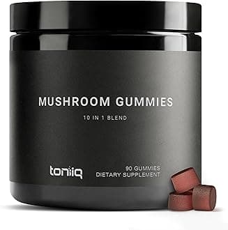 5,000mg Highly Potent Mushroom Gummies with Lion's Mane - 10:1 Ultra Concentrated Extract - Powerful 10 Mushroom Blend with Chaga, and Reishi - Mushroom Blend Lion's Mane Gummies for Adults and KidsTQ