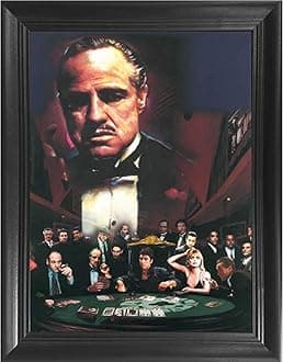 The Godfather 3D Poster Wall Art Decor Framed Print | 14.5x18.5 | Lenticular Posters & Pictures | Memorabilia Gifts for Guys & Girls Bedroom | Mob Bosses Sopranos Scarface Goodfellas Al Pacino Movie