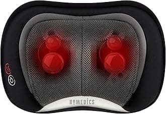 HoMedics 3D Shiatsu Full-Body Massager with Therapeutic Vibration, Soothing Heat with Deep-Kneading Massage Helps Release Tension in Neck, Back, Shoulders, Lightweight for Home, Office, Travel