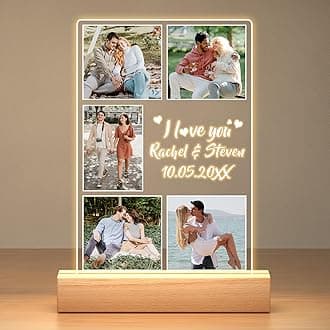 Custom Picture Frames, Personalized Photo Frame, Customized Picture Frame, Personalized Anniversary Birthday Gifts for Women Men Girlfriend Boyfriend Her Him Wife Husband