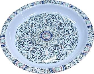Melamine Round Tray 45 cm | صينية مستديرة | Sahan | Round Food Serving Tray | Group Food Plate | Biriyani,Mandi,Arabic food Serving Plate | Ramadan Food serving Tray Traditional Desighns