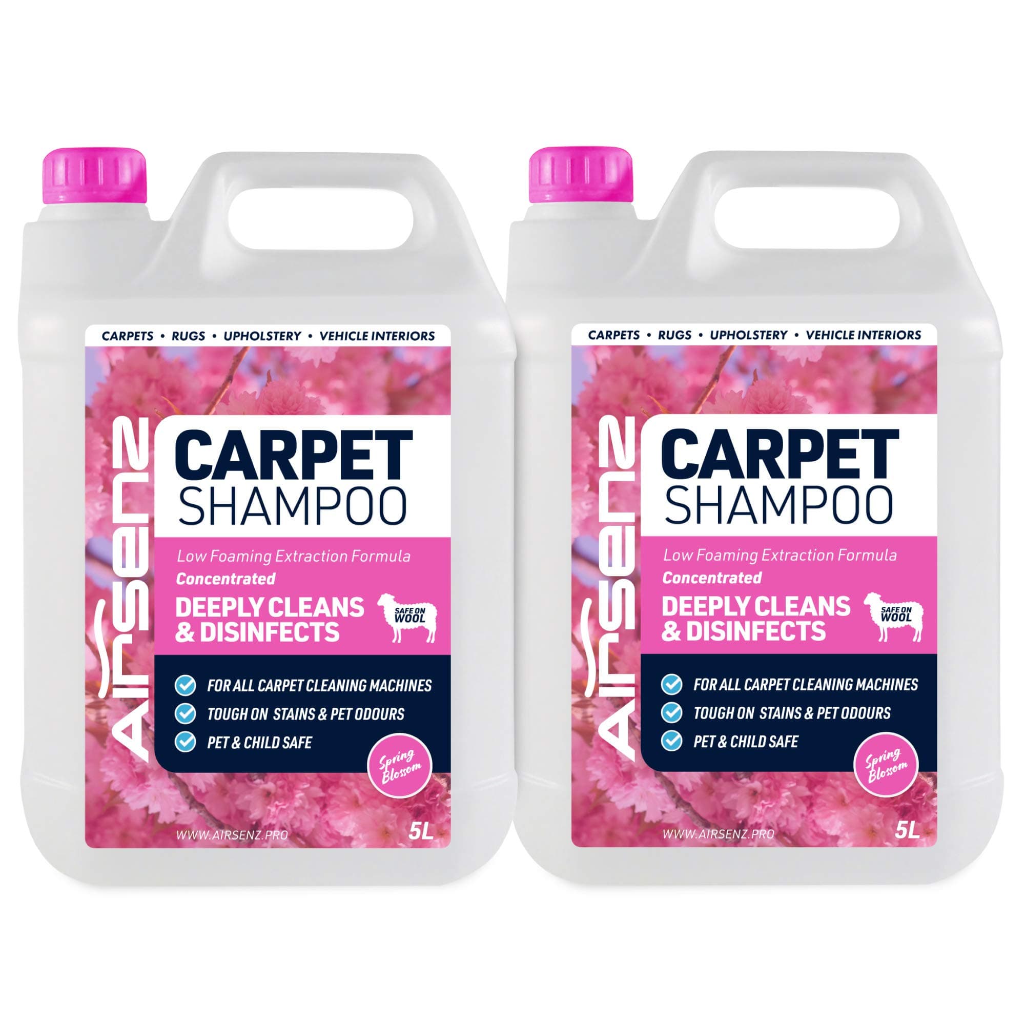 Professional Carpet Shampoo - Low Foaming Extraction Formula Suitable For All Carpet Cleaning Machines (Spring Blossom, 10L)